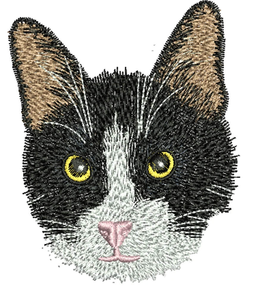 embroidery digitizing services, cat, no7, embroidery digitizing